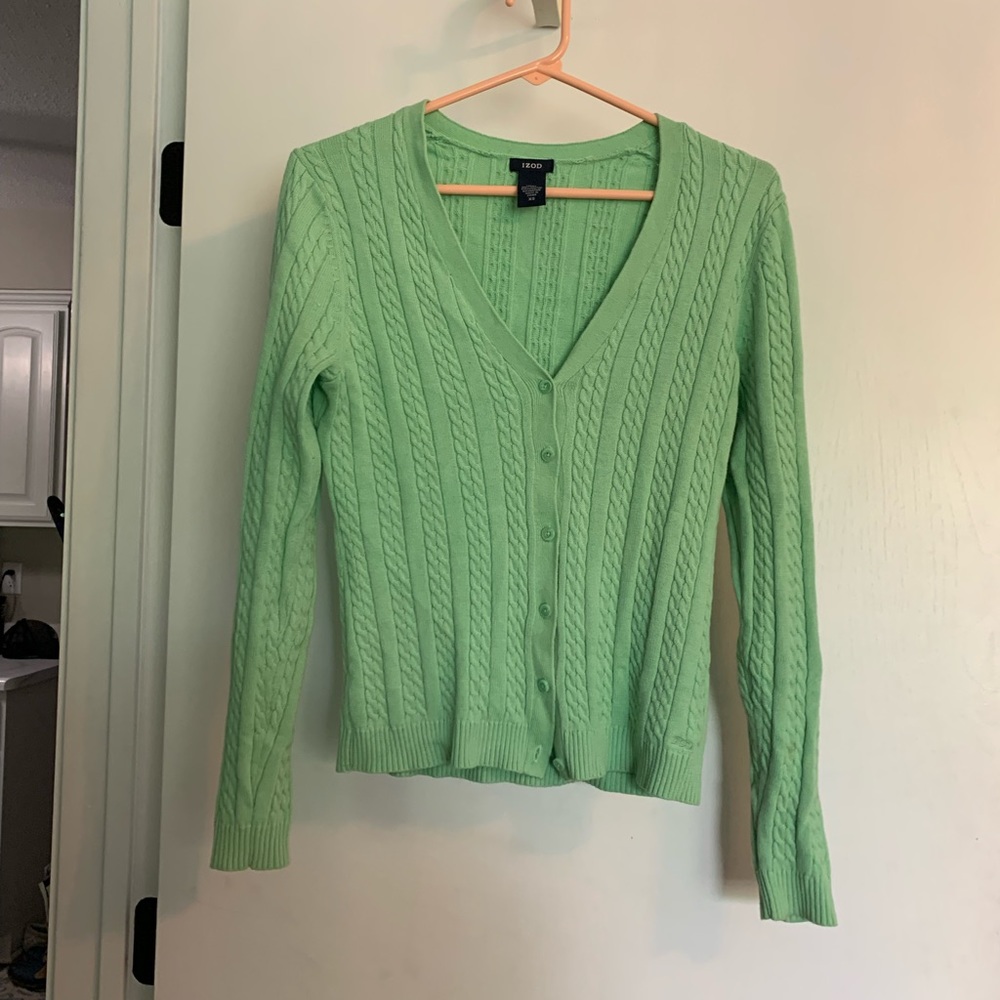 Izod green v neck cardigan